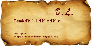 Demkó Lázár névjegykártya